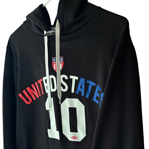 Umbro United States‎ Soccer 10 Black Hoodie Kids Size M Made in Jordan - Picture 3 of 11